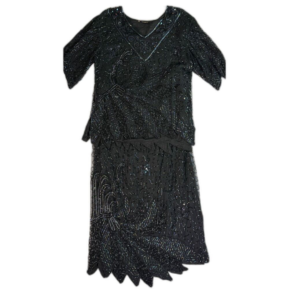 Vintage | Mark & John II by Samir Sur Inc | 1990s Indian Beaded Two-Piece | Sz M